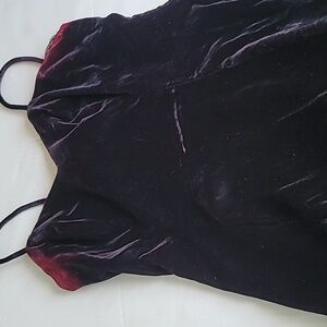 VTG Velvet T-Strap Witchie Evening thigh Split Dress  Roberta SZ S